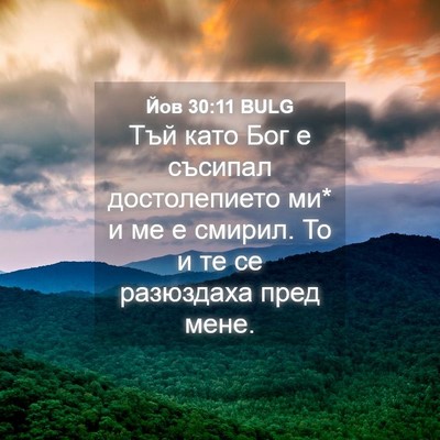 Picture 04 - Йов 30:11 BULG - Тъй като Бог е съсипал - Bible Verse Picture
