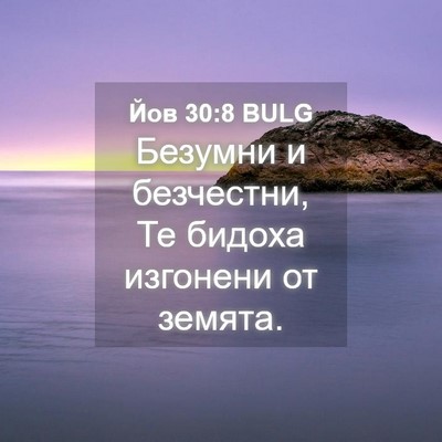 Picture 04 - Йов 30:8 BULG - Безумни и безчестни, Те - Bible Verse Picture