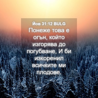 Picture 04 - Йов 31:12 BULG - Понеже това е огън, който - Bible Verse Picture