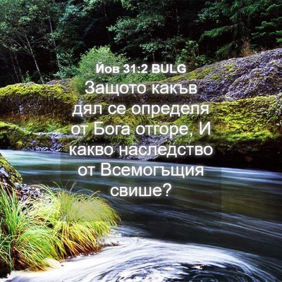 Picture 04 - Йов 31:2 BULG - Защото какъв дял се - Bible Verse Picture