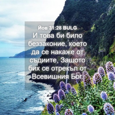 Picture 04 - Йов 31:28 BULG - И това би било беззаконие, - Bible Verse Picture
