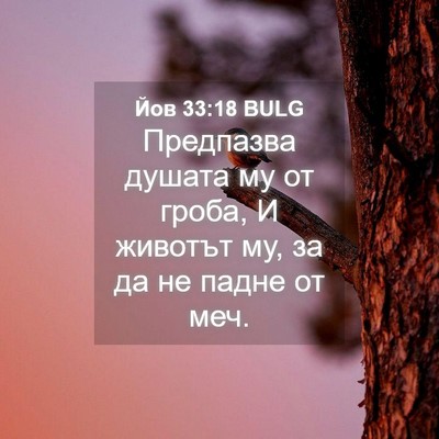Picture 04 - Йов 33:18 BULG - Предпазва душата му от - Bible Verse Picture