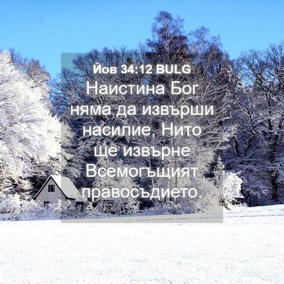 Picture 04 - Йов 34:12 BULG - Наистина Бог няма да - Bible Verse Picture