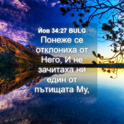 Picture 04 - Йов 34:27 BULG - Понеже се отклониха от - Bible Verse Picture