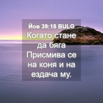 Picture 04 - Йов 39:18 BULG - Когато стане да бяга - Bible Verse Picture
