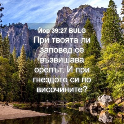 Picture 04 - Йов 39:27 BULG - При твоята ли заповед се - Bible Verse Picture