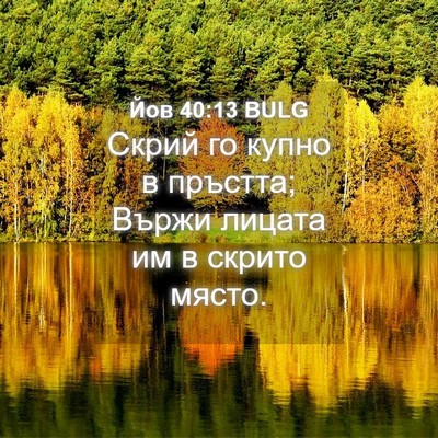 Picture 04 - Йов 40:13 BULG - Скрий го купно в пръстта; - Bible Verse Picture