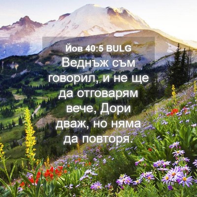 Picture 04 - Йов 40:5 BULG - Веднъж съм говорил, и не ще - Bible Verse Picture