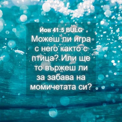 Picture 04 - Йов 41:5 BULG - Можеш ли игра с него както - Bible Verse Picture