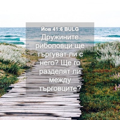 Picture 04 - Йов 41:6 BULG - Дружините риболовци ще - Bible Verse Picture