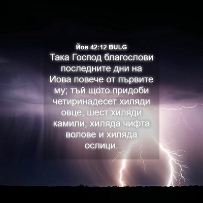 Picture 04 - Йов 42:12 BULG - Така Господ благослови - Bible Verse Picture
