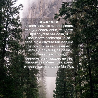 Picture 04 - Йов 42:8 BULG - Затова вземете си сега - Bible Verse Picture