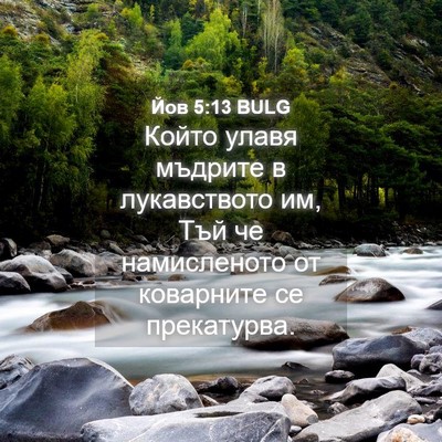 Picture 04 - Йов 5:13 BULG - Който улавя мъдрите в - Bible Verse Picture