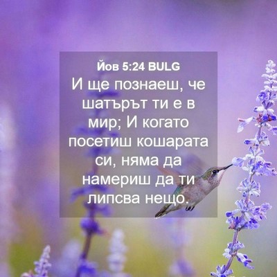 Picture 04 - Йов 5:24 BULG - И ще познаеш, че шатърът ти - Bible Verse Picture