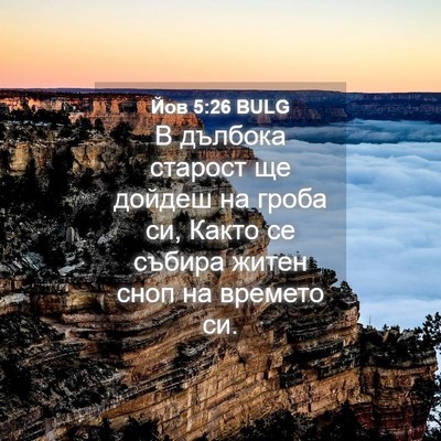 Picture 04 - Йов 5:26 BULG - В дълбока старост ще - Bible Verse Picture