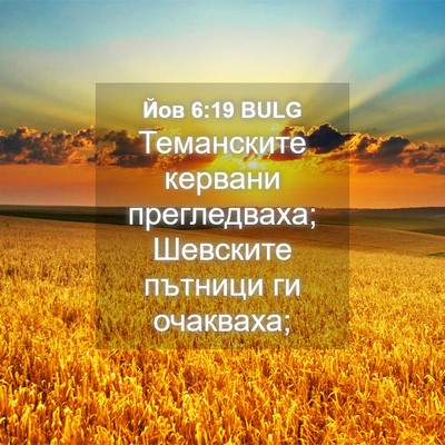 Picture 04 - Йов 6:19 BULG - Теманските кервани - Bible Verse Picture