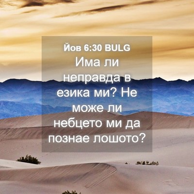 Picture 04 - Йов 6:30 BULG - Има ли неправда в езика ми? - Bible Verse Picture