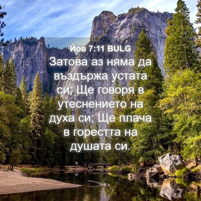 Picture 04 - Йов 7:11 BULG - Затова аз няма да въздържа - Bible Verse Picture