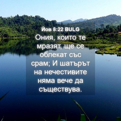 Picture 04 - Йов 8:22 BULG - Ония, които те мразят, ще се - Bible Verse Picture