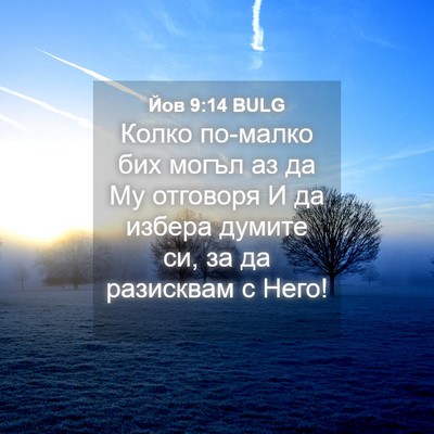 Picture 04 - Йов 9:14 BULG - Колко по-малко бих могъл аз - Bible Verse Picture