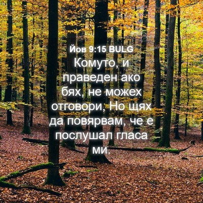 Picture 04 - Йов 9:15 BULG - Комуто, и праведен ако бях, - Bible Verse Picture