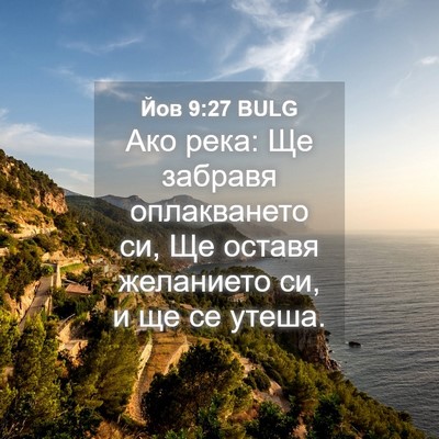 Picture 04 - Йов 9:27 BULG - Ако река: Ще забравя - Bible Verse Picture