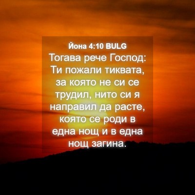 Picture 04 - Йона 4:10 BULG - Тогава рече Господ: Ти - Bible Verse Picture