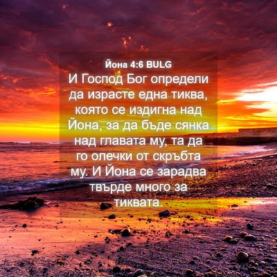 Picture 04 - Йона 4:6 BULG - И Господ Бог определи да - Bible Verse Picture