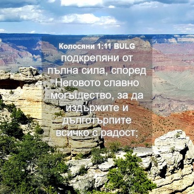 Picture 04 - Колосяни 1:11 BULG - подкрепяни от пълна сила, - Bible Verse Picture