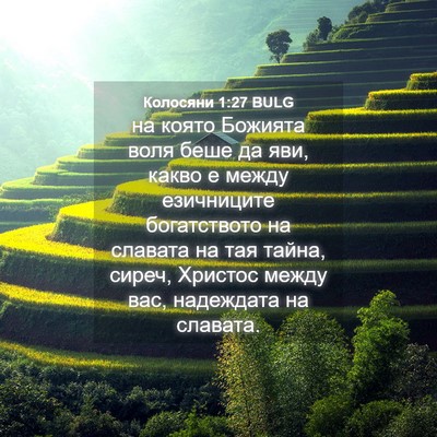 Picture 04 - Колосяни 1:27 BULG - на която Божията воля беше - Bible Verse Picture