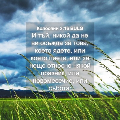Picture 04 - Колосяни 2:16 BULG - И тъй, никой да не ви осъжда - Bible Verse Picture