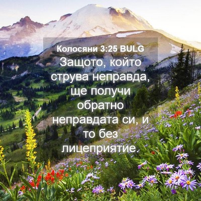 Picture 04 - Колосяни 3:25 BULG - Защото, който струва - Bible Verse Picture