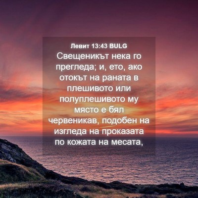 Picture 04 - Левит 13:43 BULG - Свещеникът нека го - Bible Verse Picture