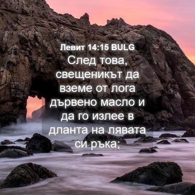 Picture 04 - Левит 14:15 BULG - След това, свещеникът да - Bible Verse Picture