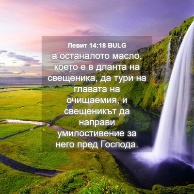 Picture 04 - Левит 14:18 BULG - а останалото масло, което е - Bible Verse Picture
