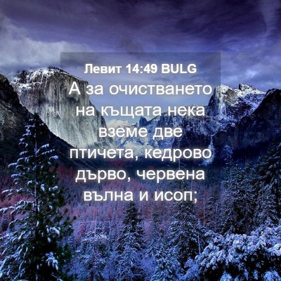 Picture 04 - Левит 14:49 BULG - А за очистването на къщата - Bible Verse Picture