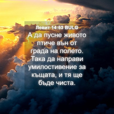 Picture 04 - Левит 14:53 BULG - А да пусне живото птиче вън - Bible Verse Picture