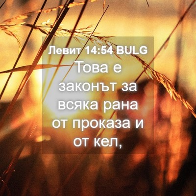 Picture 04 - Левит 14:54 BULG - Това е законът за всяка - Bible Verse Picture