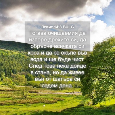 Picture 04 - Левит 14:8 BULG - Тогава очищаемия да изпере - Bible Verse Picture