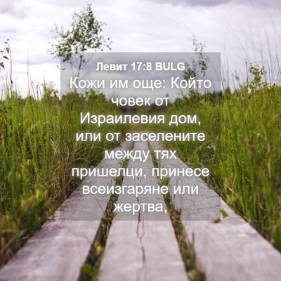 Picture 04 - Левит 17:8 BULG - Кожи им още: Който човек от - Bible Verse Picture