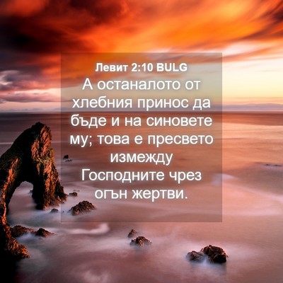 Picture 04 - Левит 2:10 BULG - А останалото от хлебния - Bible Verse Picture
