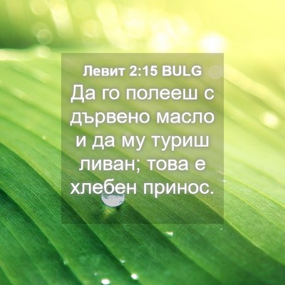 Picture 04 - Левит 2:15 BULG - Да го полееш с дървено - Bible Verse Picture