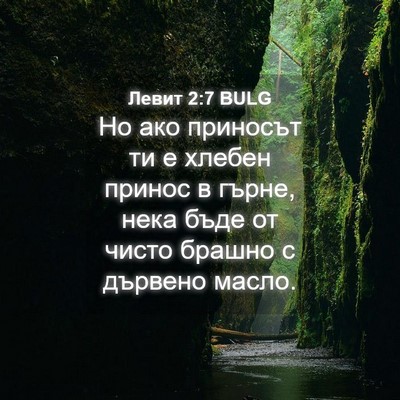 Picture 04 - Левит 2:7 BULG - Но ако приносът ти е хлебен - Bible Verse Picture