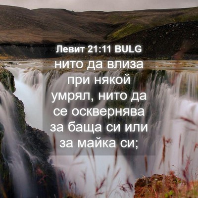 Picture 04 - Левит 21:11 BULG - нито да влиза при някой - Bible Verse Picture