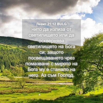 Picture 04 - Левит 21:12 BULG - нито да излиза от - Bible Verse Picture