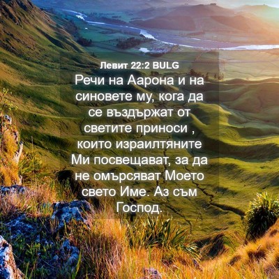 Picture 04 - Левит 22:2 BULG - Речи на Аарона и на - Bible Verse Picture