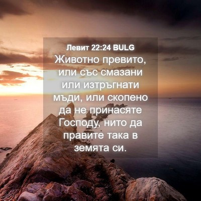 Picture 04 - Левит 22:24 BULG - Животно превито, или със - Bible Verse Picture