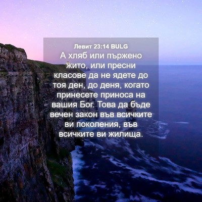 Picture 04 - Левит 23:14 BULG - А хляб или пържено жито, - Bible Verse Picture