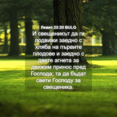 Picture 04 - Левит 23:20 BULG - И свещеникът да ги подвижи - Bible Verse Picture