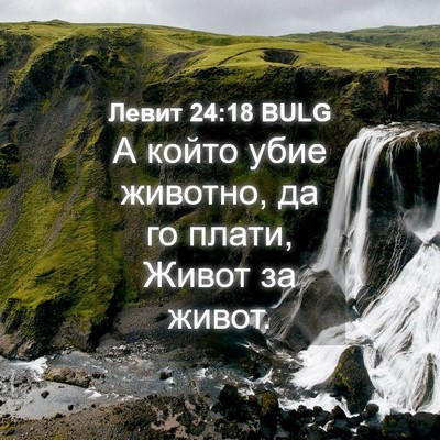 Picture 04 - Левит 24:18 BULG - А който убие животно, да го - Bible Verse Picture